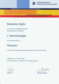 1. Kammersieger Leistungswettbewerb des Deutschen Fleischerhandwerks