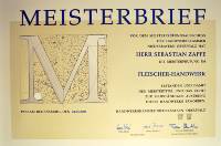 Meisterbrief der Handwerkskammer Niederbayern-Oberpfalz